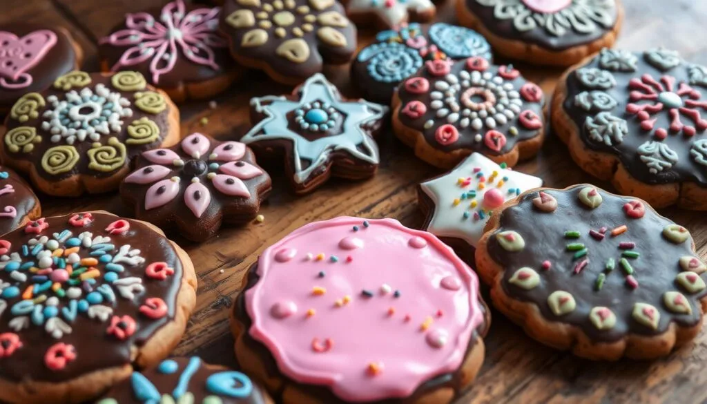 Decorated Chocolate Sugar Cookies Decorated Chocolate Sugar Cookies